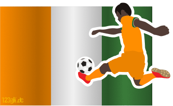 elfenbeinkuesteflagge-fussballspieler.gif von 123gif.de Download & Grußkartenversand