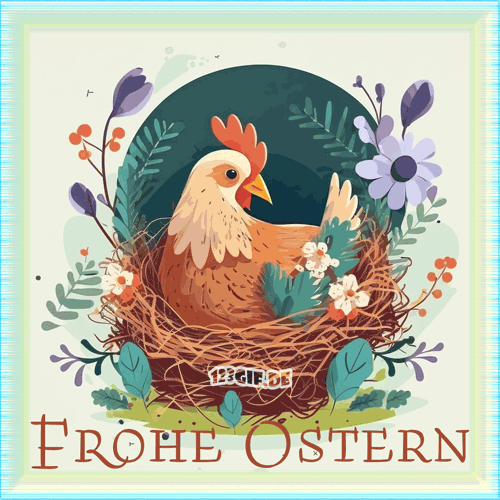 frohe-ostern-henne-nest-0266.gif von 123gif.de Download & Grußkartenversand