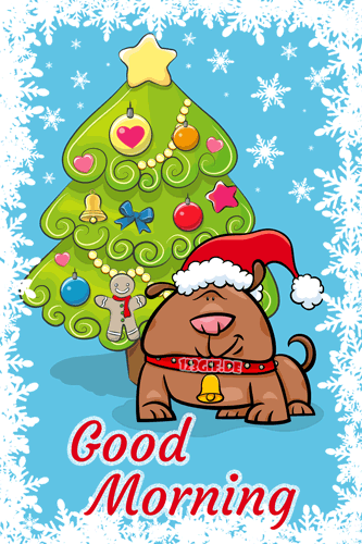 good-morning-hund-weihnachtsbaum-0011.gif von 123gif.de Download & Grußkartenversand