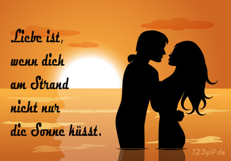 Liebe ist wenn dich am Strand nicht nur die Sonne kuesst