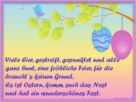 Es ist Ostern komm such das Nest und hab ein wunderschnes Fest