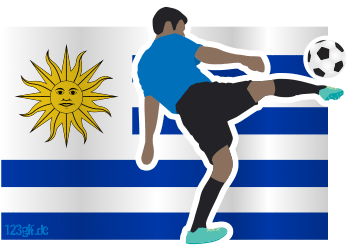 uruguayflagge-fussballspieler.gif von 123gif.de Download & Grußkartenversand