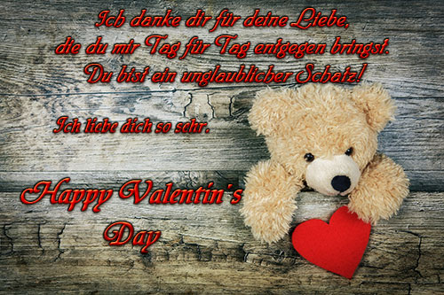 Ich danke dir für deine Liebe... Happy Valentines Day