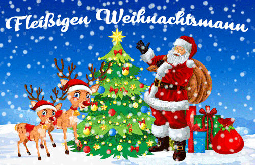 weihnachtsmann-rentiere-0167.gif von 123gif.de Download & Grußkartenversand